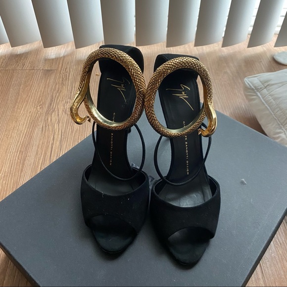 Giuseppe Zanotti Shoes - Giuseppe Zanotti Nirvana Gold Snake Ankle Heels